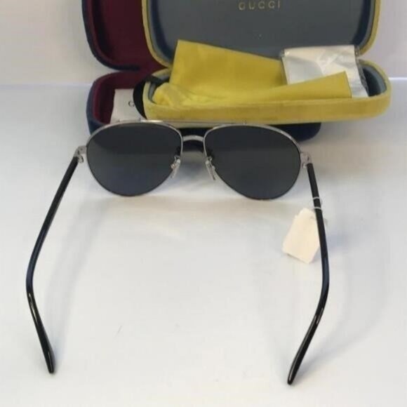 New 💯 Original Gucci Blue Pilot Unisex Sunglasses GG0043SA 001 61 - Picture 9 of 13